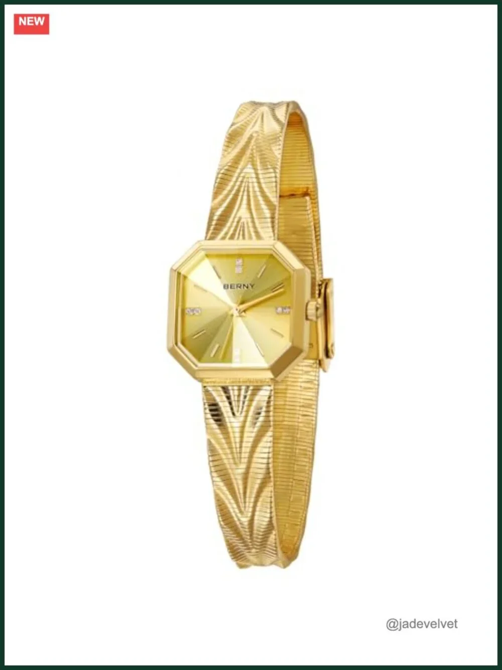Vintage Gold Watch for Women, Dainty Octagonal Case, Waterproof, Stainless